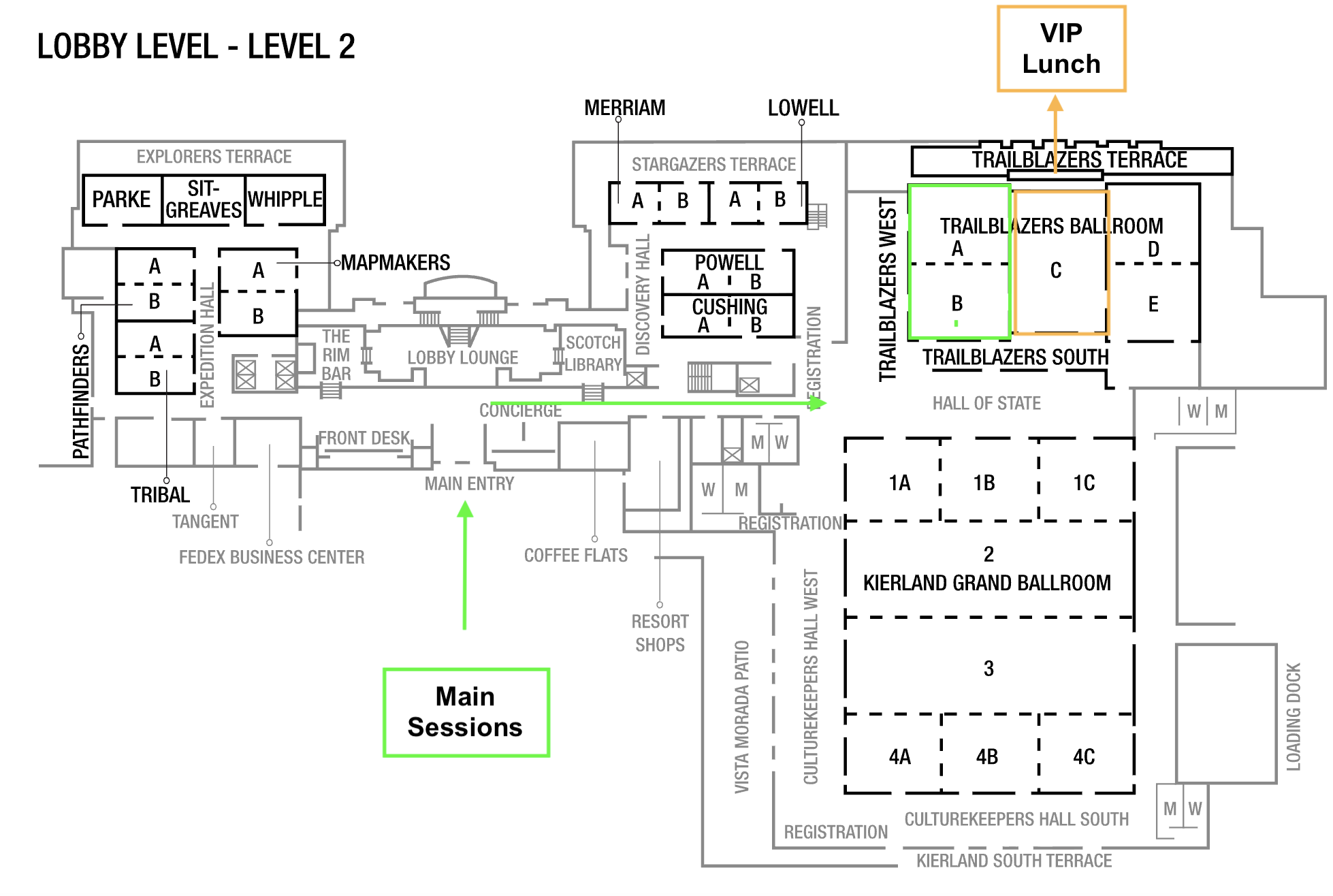 Kierland Resort Lobby Level 2 Venue Map